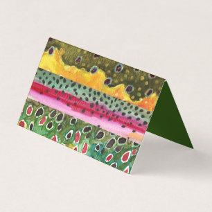 3 Trout Skins Art - Fly Fishing Business Card
