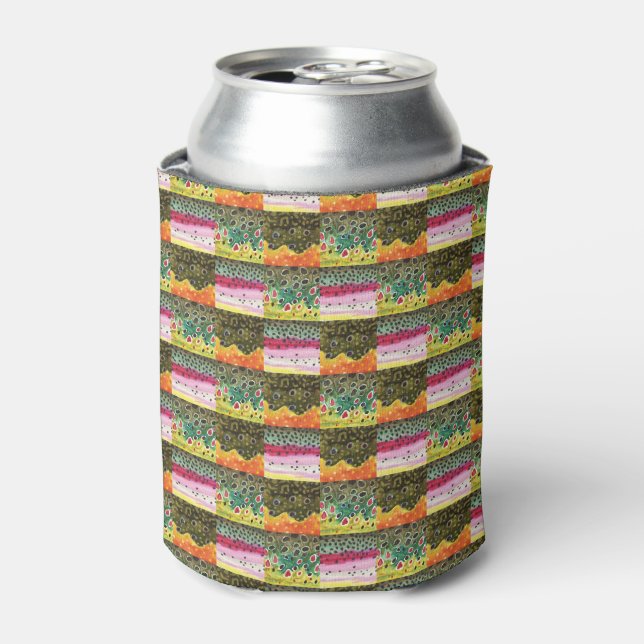 3 Trout Skins from Paintings Can Cooler (Can Front)