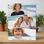 3 Uneven Photo Collage - Funky Quadrilateral Art Postcard<br><div class="desc">Use three horizontal or landscape photos and make a unique and trendy photo collage. You will need to choose your photos carefully. They must be horizontal -- and choose subject right or left depending on the space. If you need to move anything around, click on the customize button to make...</div>