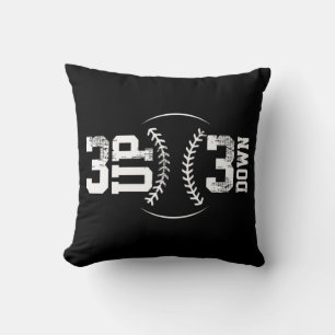 3 UP 3 Down Baseball Throw Pillow