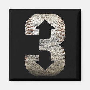 3 Up 3 Down  Three Up Three Down Baseball  Magnet