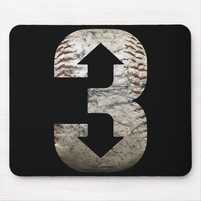 3 Up 3 Down  Three Up Three Down Baseball  Mouse Pad (Front)