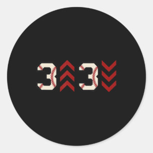 3 up 3 down  Three Up Three Down Baseball Softball Classic Round Sticker