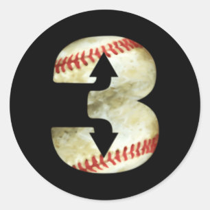 3 Up 3 Down Three Up Three Down Baseball Softball  Classic Round Sticker