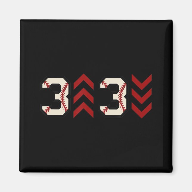 3 up 3 down  Three Up Three Down Baseball Softball Magnet (Front)