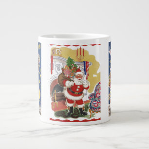 3 Vintage Santas from Twas Night Before Christmas Large Coffee Mug