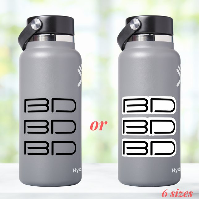 3 Vinyl Black Monogram logo Business Water Bottle (Creator Uploaded)