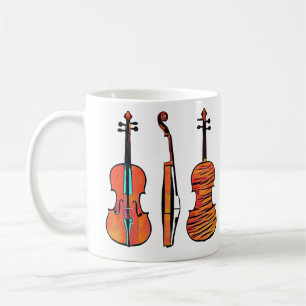 3 violins Original musical Instruments Pop Art Coffee Mug