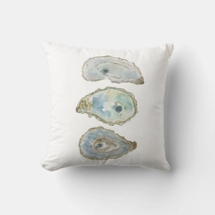 3 Watercolor Oysters- Vertical Design Throw Pillow