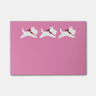 3 White Scotties Personalize Post-it Notes