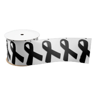 3" Wide Satin Melanoma Cancer Awareness Ribbon Satin Ribbon