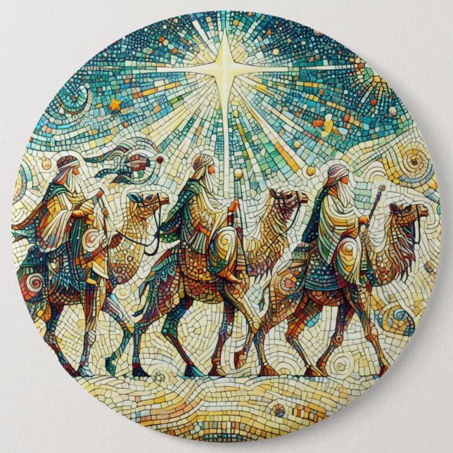 3 Wise men 6 Inch Round Button (Front)