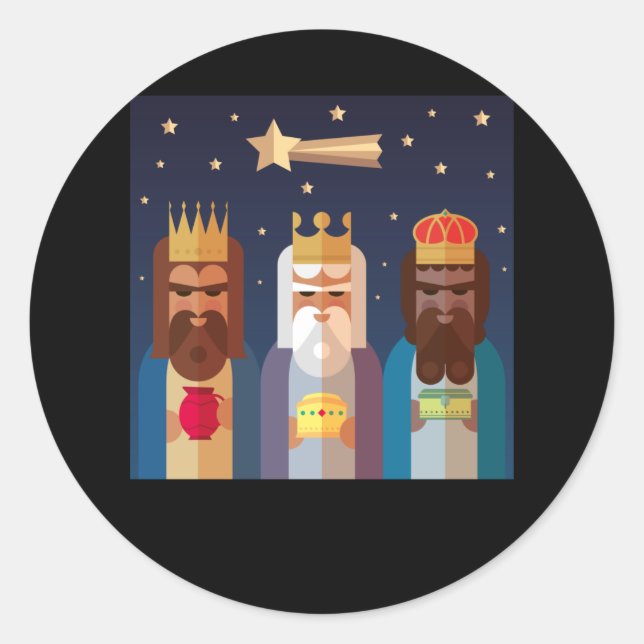 3 Wise Men Christmas Story · Jesus Christmas Story Classic Round Sticker (Front)