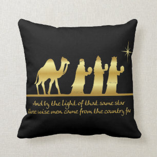 3 Wise Men First Noel Holiday Throw Pillow