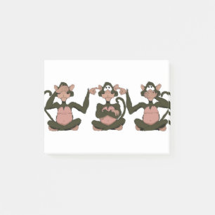 3 WISE MONKEY POST-IT NOTES
