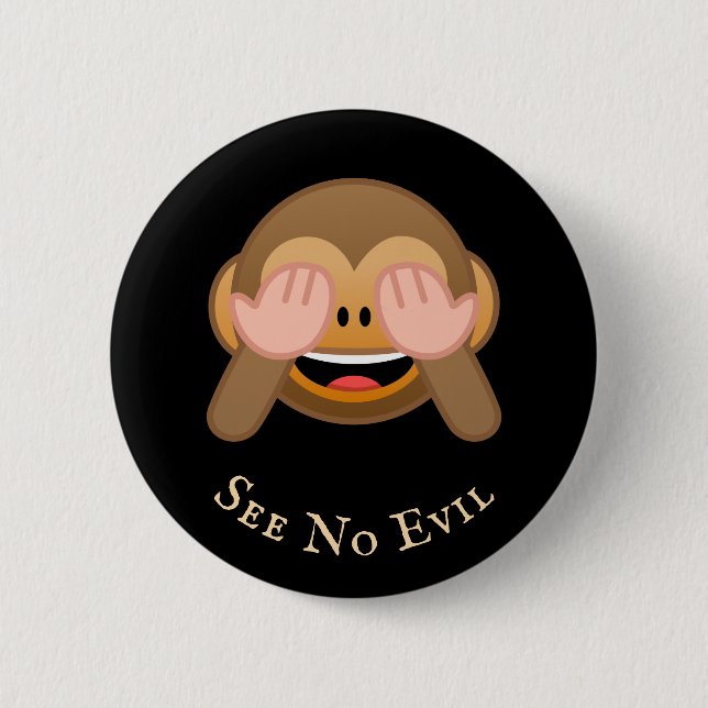 3 Wise Monkeys (1 of 3): Mizaru "see no evil" 2 Inch Round Button (Front)
