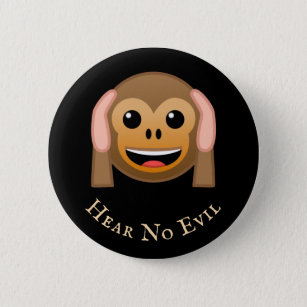 3 Wise Monkeys (2 of 3): Kikazaru "hear no evil" 2 Inch Round Button