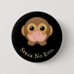 3 Wise Monkeys (3 of 3): Iwazaru " speak no evil" 2 Inch Round Button