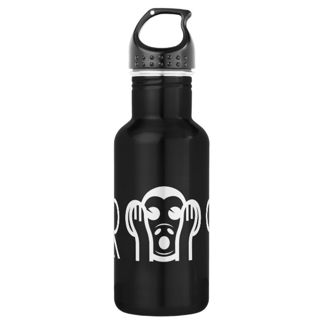 3 Wise Monkeys Emoji 532 Ml Water Bottle (Front)