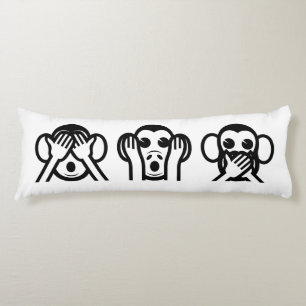 3 Wise Monkeys Emoji Body Pillow