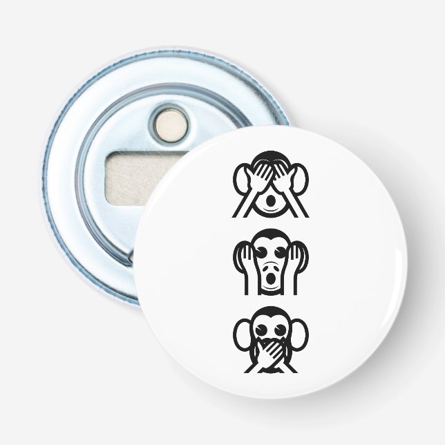 3 Wise Monkeys Emoji Bottle Opener (Front)
