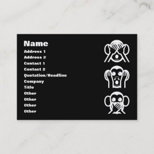 3 Wise Monkeys Emoji Business Card