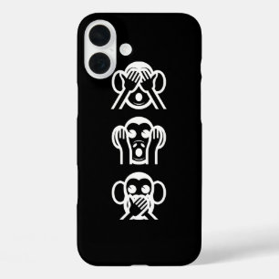 3 Wise Monkeys Emoji iPhone 16 Plus Case