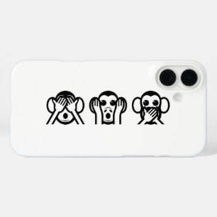 3 Wise Monkeys Emoji iPhone 16 Plus Case