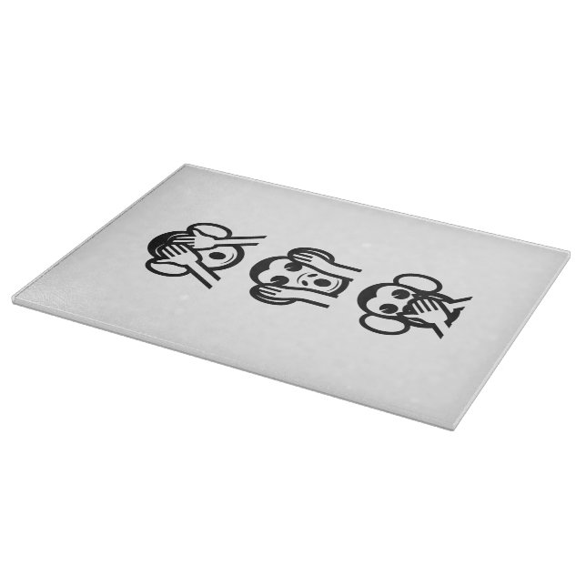 3 Wise Monkeys Emoji Cutting Board (Corner)