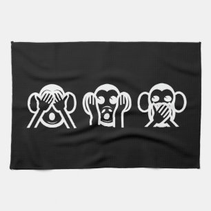 3 Wise Monkeys Emoji Kitchen Towel