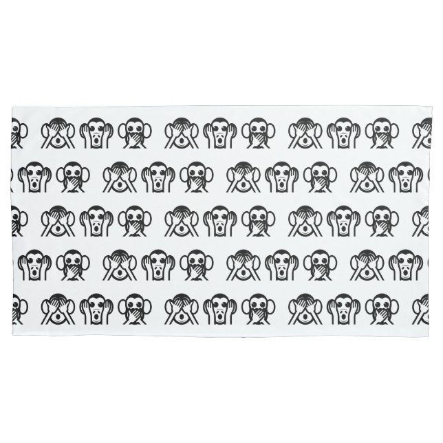 3 Wise Monkeys Emoji Pillowcase (Front-Left)