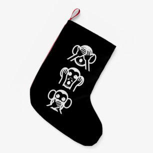 3 Wise Monkeys Emoji Small Christmas Stocking