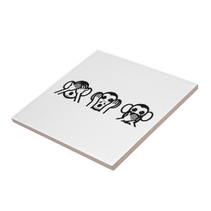 3 Wise Monkeys Emoji Tile