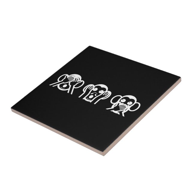 3 Wise Monkeys Emoji Tile (Side)