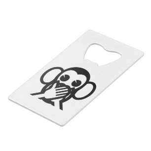 3 Wise Monkeys Iwazaru 言わざる Speak NO Evil Emoji Credit Card Bottle Opener