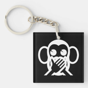 3 Wise Monkeys Iwazaru 言わざる Speak NO Evil Emoji Keychain
