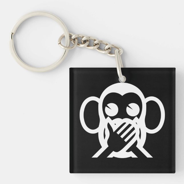3 Wise Monkeys Iwazaru 言わざる Speak NO Evil Emoji Keychain (Front)