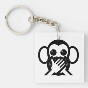 3 Wise Monkeys Iwazaru 言わざる Speak NO Evil Emoji Keychain