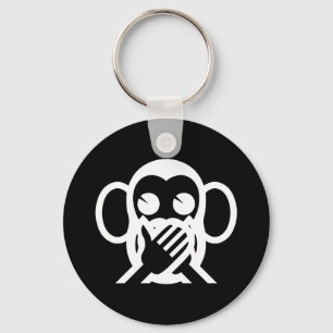 3 Wise Monkeys Iwazaru 言わざる Speak NO Evil Emoji Keychain