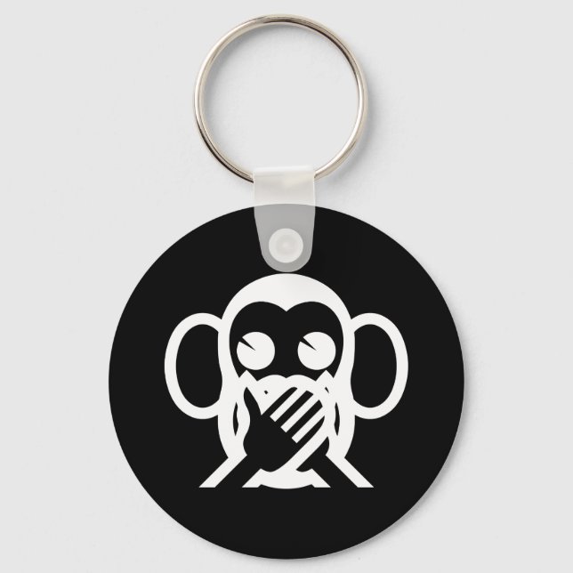 3 Wise Monkeys Iwazaru 言わざる Speak NO Evil Emoji Keychain (Front)