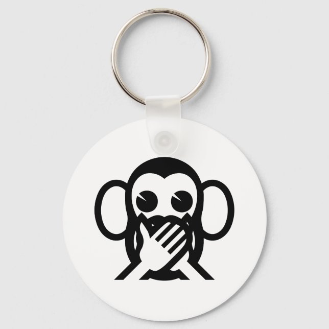 3 Wise Monkeys Iwazaru 言わざる Speak NO Evil Emoji Keychain (Front)