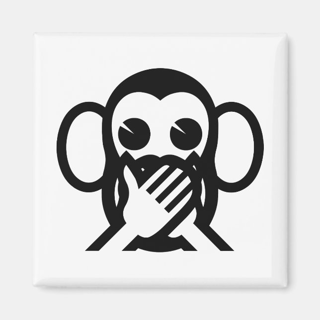 3 Wise Monkeys Iwazaru 言わざる Speak NO Evil Emoji Magnet (Front)