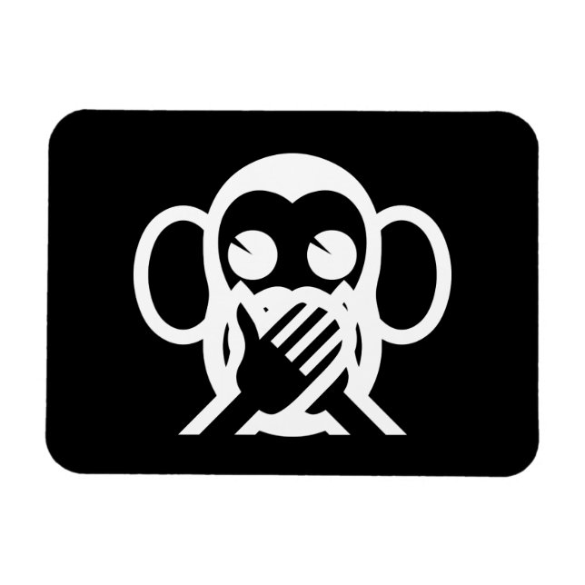 3 Wise Monkeys Iwazaru 言わざる Speak NO Evil Emoji Magnet (Horizontal)