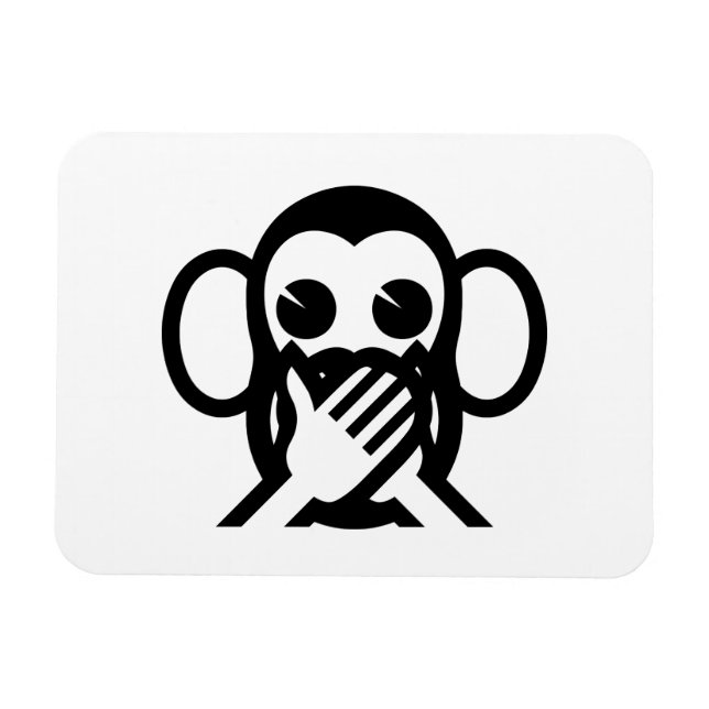 3 Wise Monkeys Iwazaru 言わざる Speak NO Evil Emoji Magnet (Horizontal)