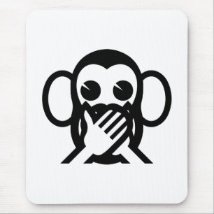 3 Wise Monkeys Iwazaru 言わざる Speak NO Evil Emoji Mouse Pad