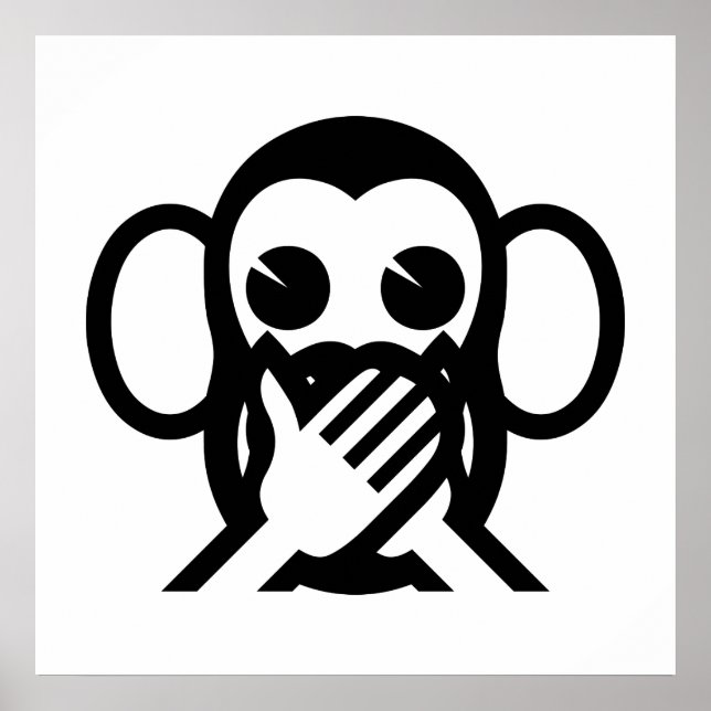 3 Wise Monkeys Iwazaru 言わざる Speak NO Evil Emoji Poster (Front)