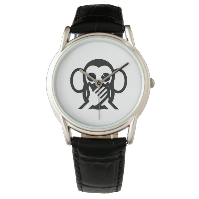 3 Wise Monkeys Iwazaru 言わざる Speak NO Evil Emoji Watch (Front)