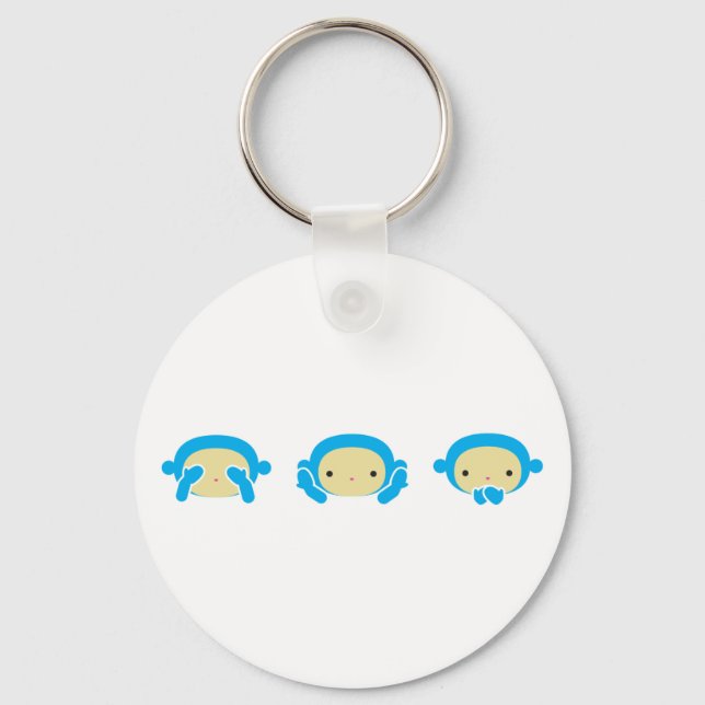 3 Wise Monkeys Keychain (Front)