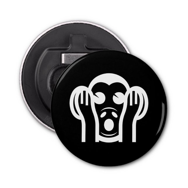 3 Wise Monkeys Kikazaru 聞かざる Hear NO Evil Emoji Bottle Opener (Front)
