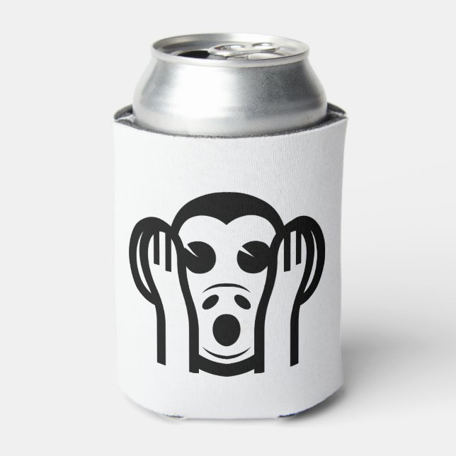 3 Wise Monkeys Kikazaru 聞かざる Hear NO Evil Emoji Can Cooler (Can Front)